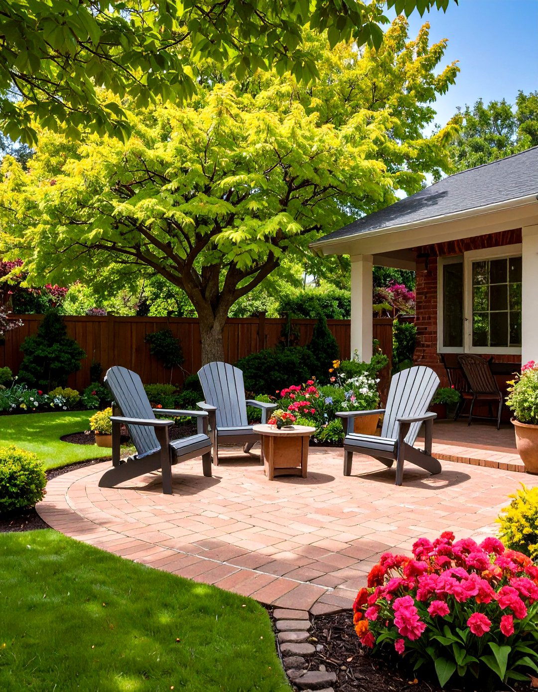 Shade from Strategically Planted Trees - 30 patio sun shade ideas