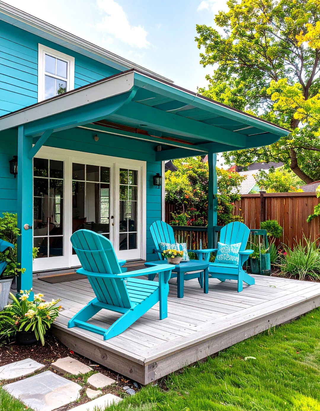 Shade from a Hinged Deck Cover - 30 patio shade ideas on a budget