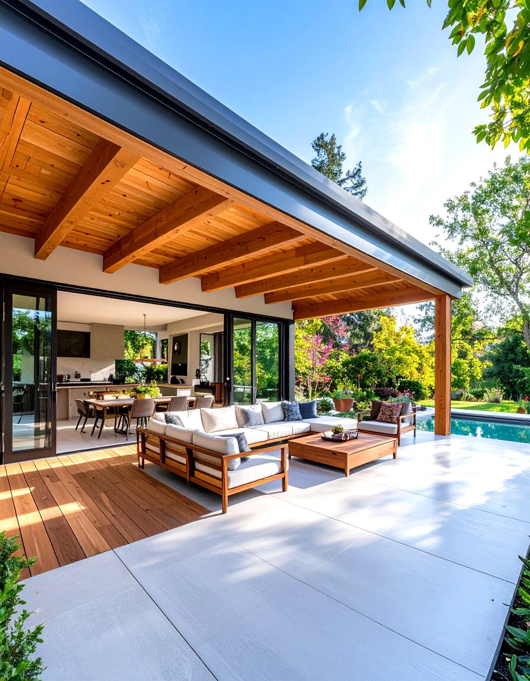 Shade from an Overhanging Roof Extension - 30 patio shades ideas