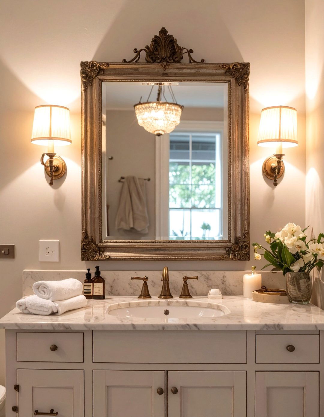 Shaded Sconce for Soft Ambiance - 30 bathroom vanity lighting ideas