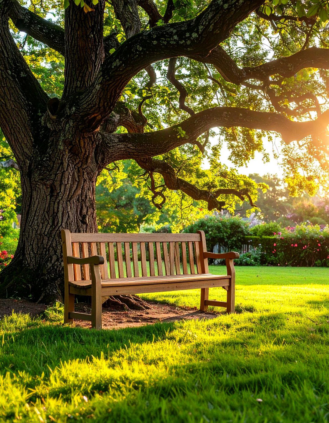 Shaded Tree Bench - 30 outdoor sitting area ideas