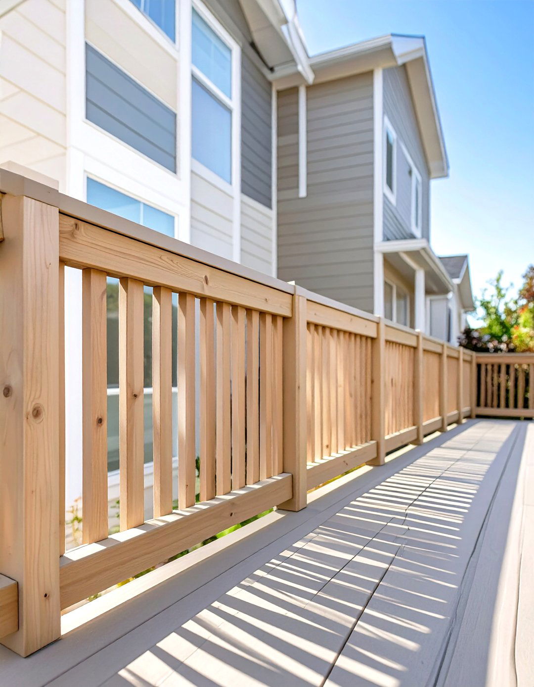 Shadow Box Wood Deck Railing - 30 wood deck railing ideas