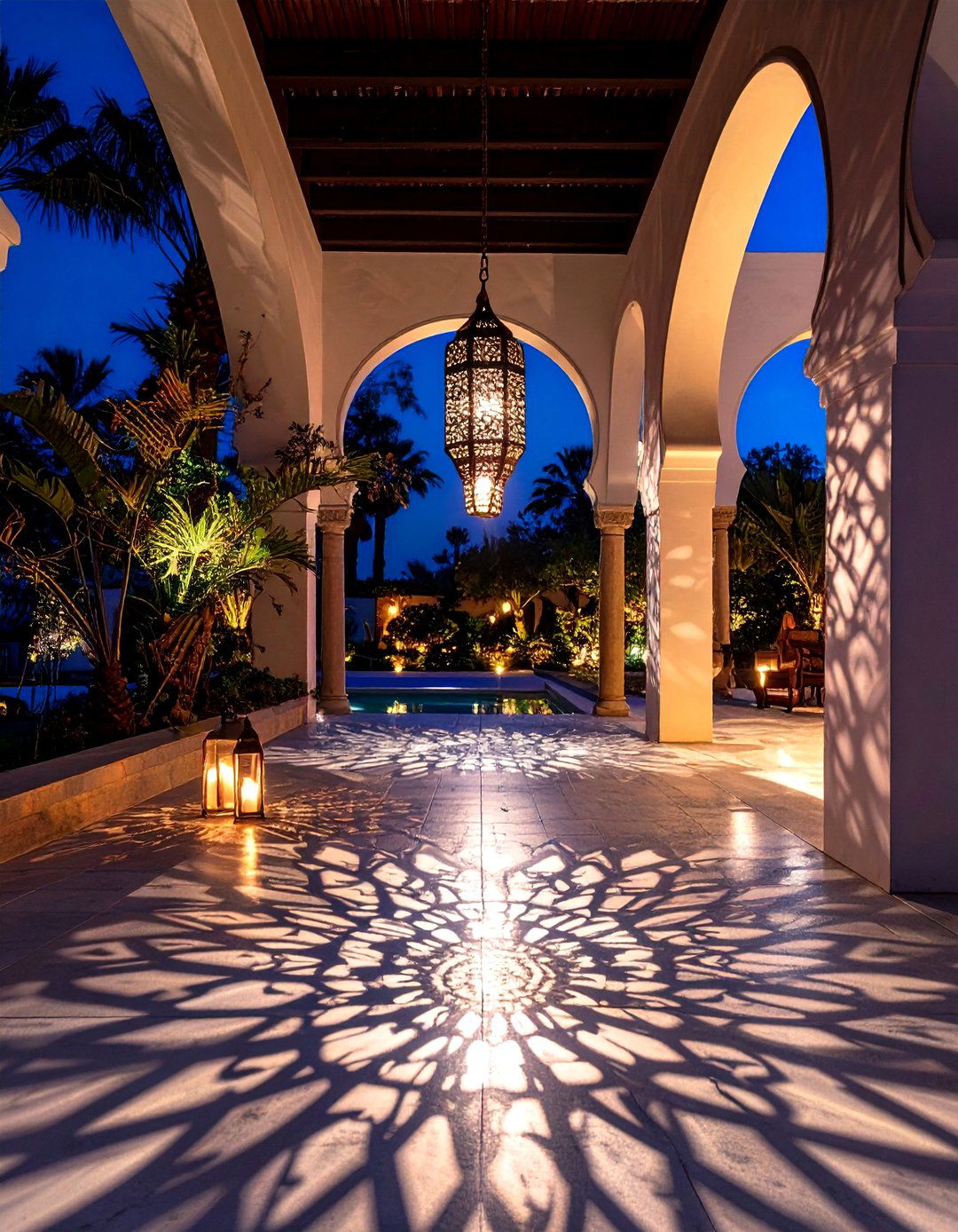 Shadow Casting With Patterned Lanterns - 30 outdoor light ideas