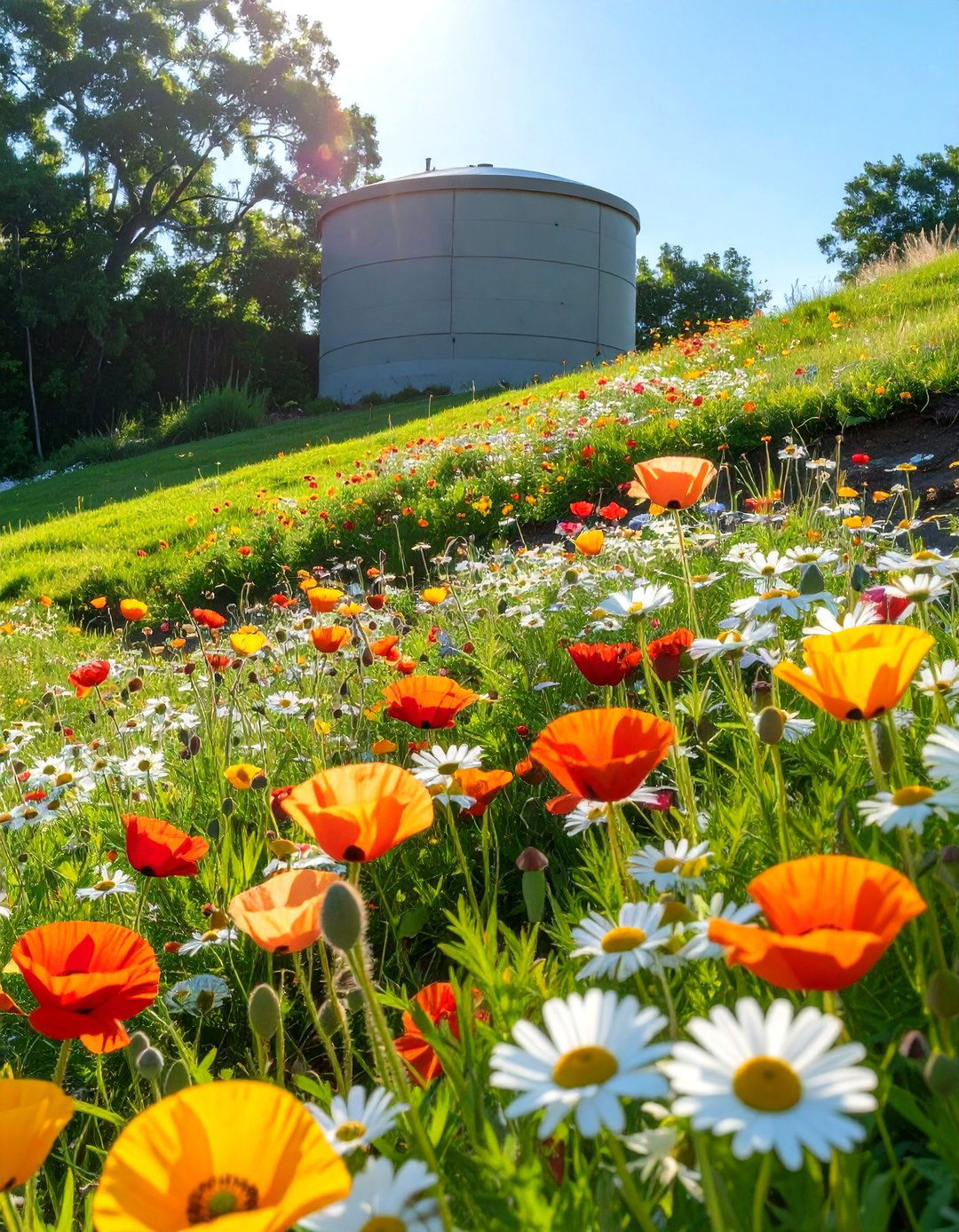 Shallow Rooted Wildflower Meadow - 30 septic tank landscaping ideas