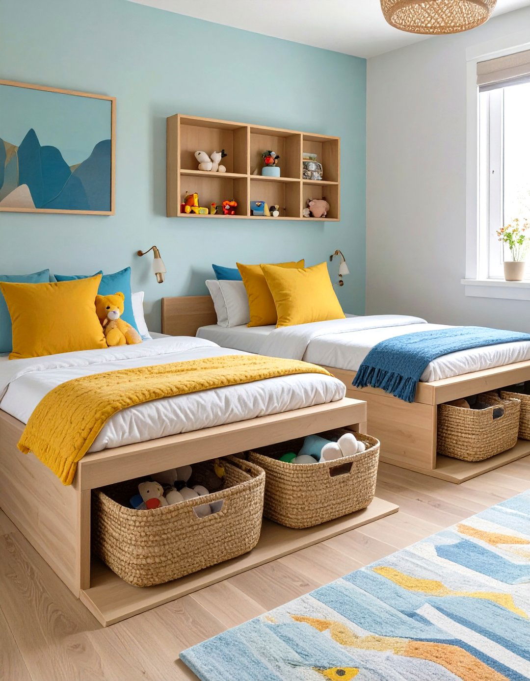 Shared Bedroom Utilizing Under Bed Storage - 30 shared bedroom ideas