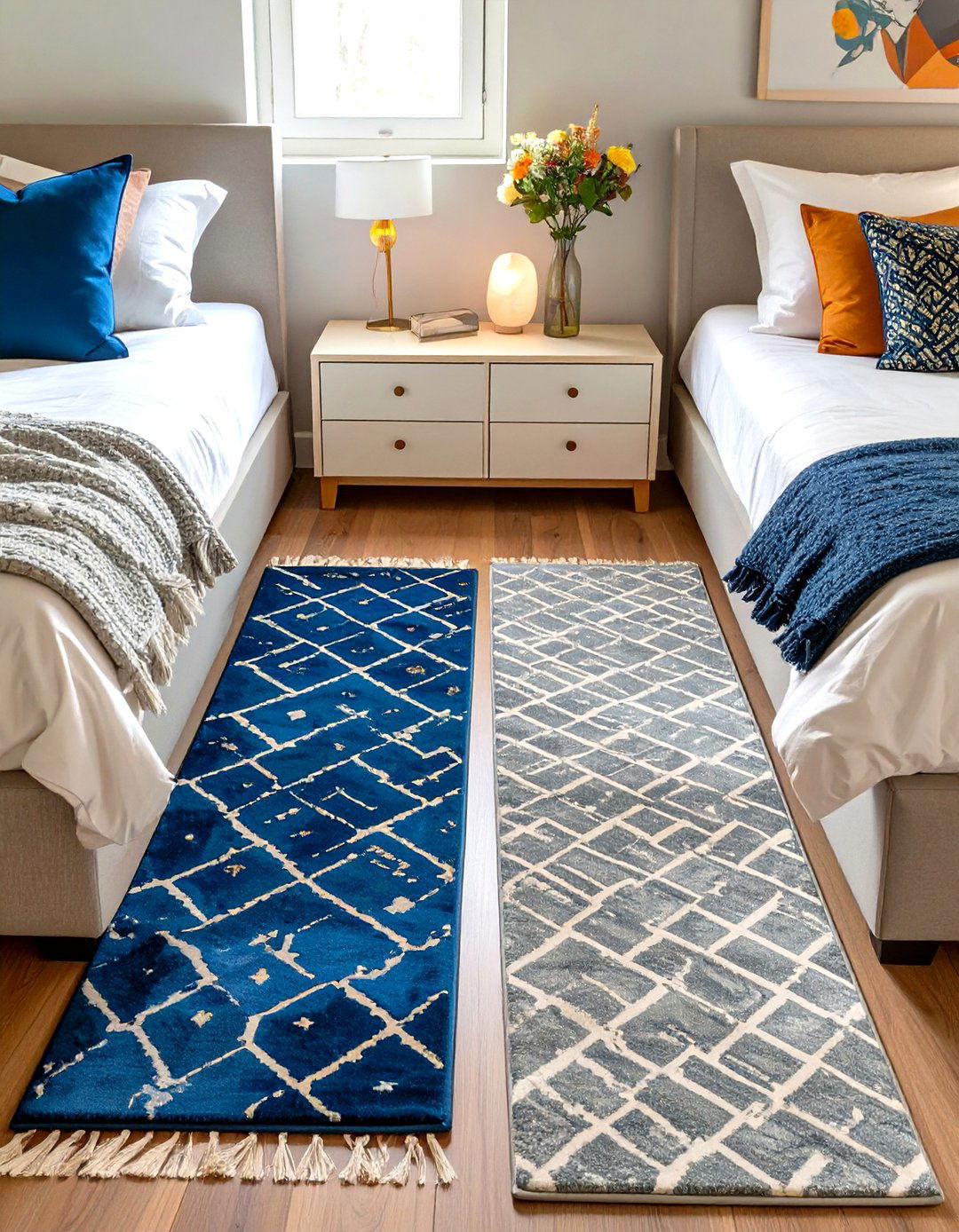 Shared Bedroom with Coordinated Area Rugs