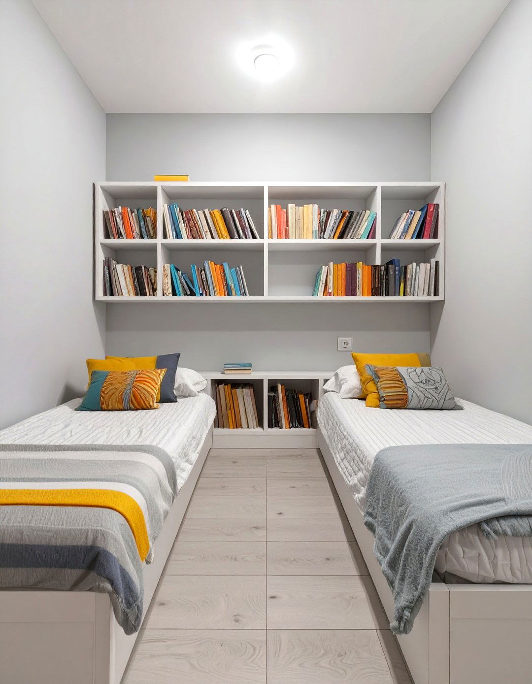 Shared Bedroom with Head to Head Bed Placement - 30 shared bedroom ideas