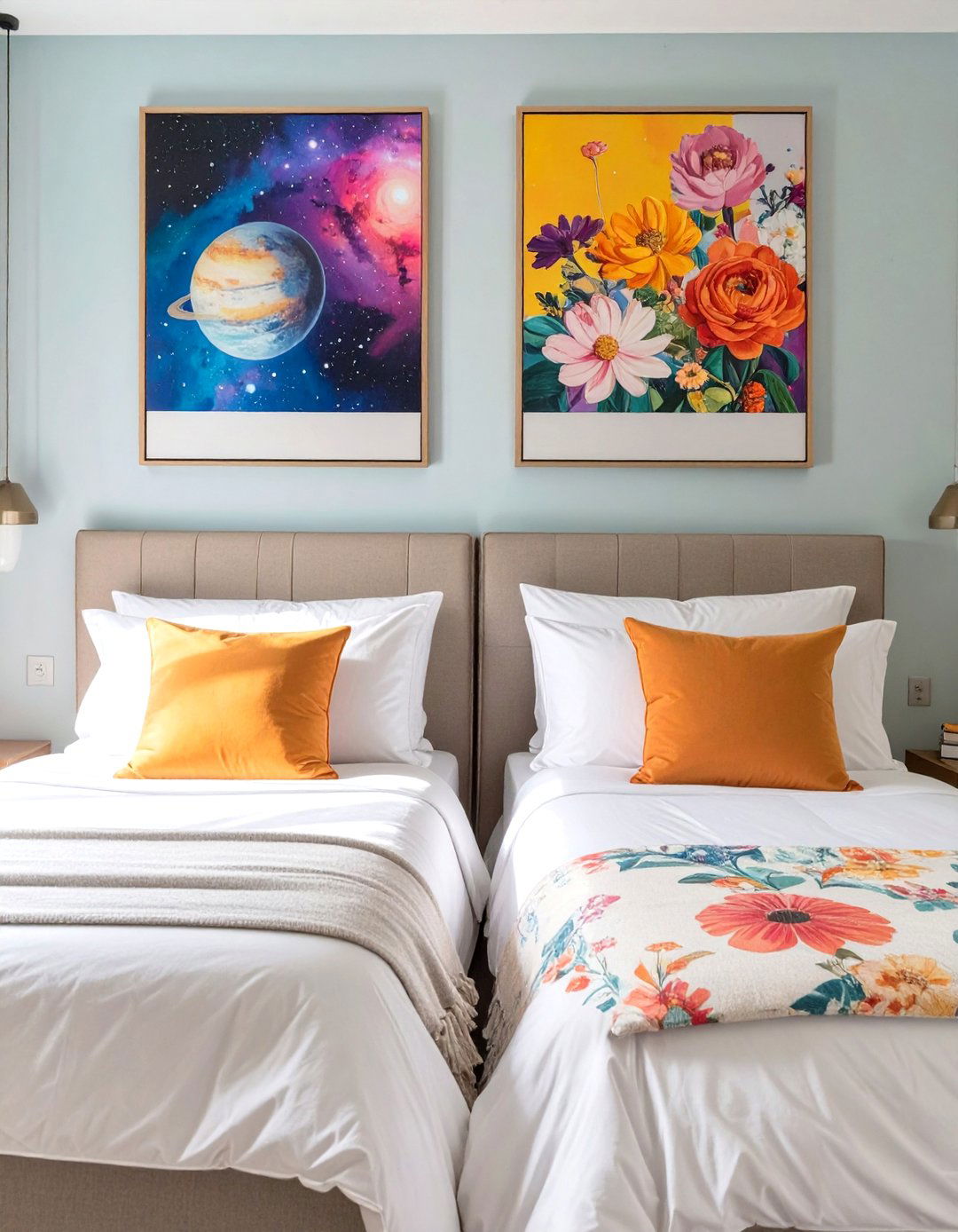 Shared Bedroom with Personalized Wall Art - 30 shared bedroom ideas