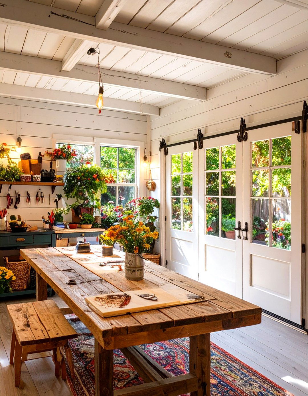 She Shed Style Crafting Haven - 30 garage door conversion ideas