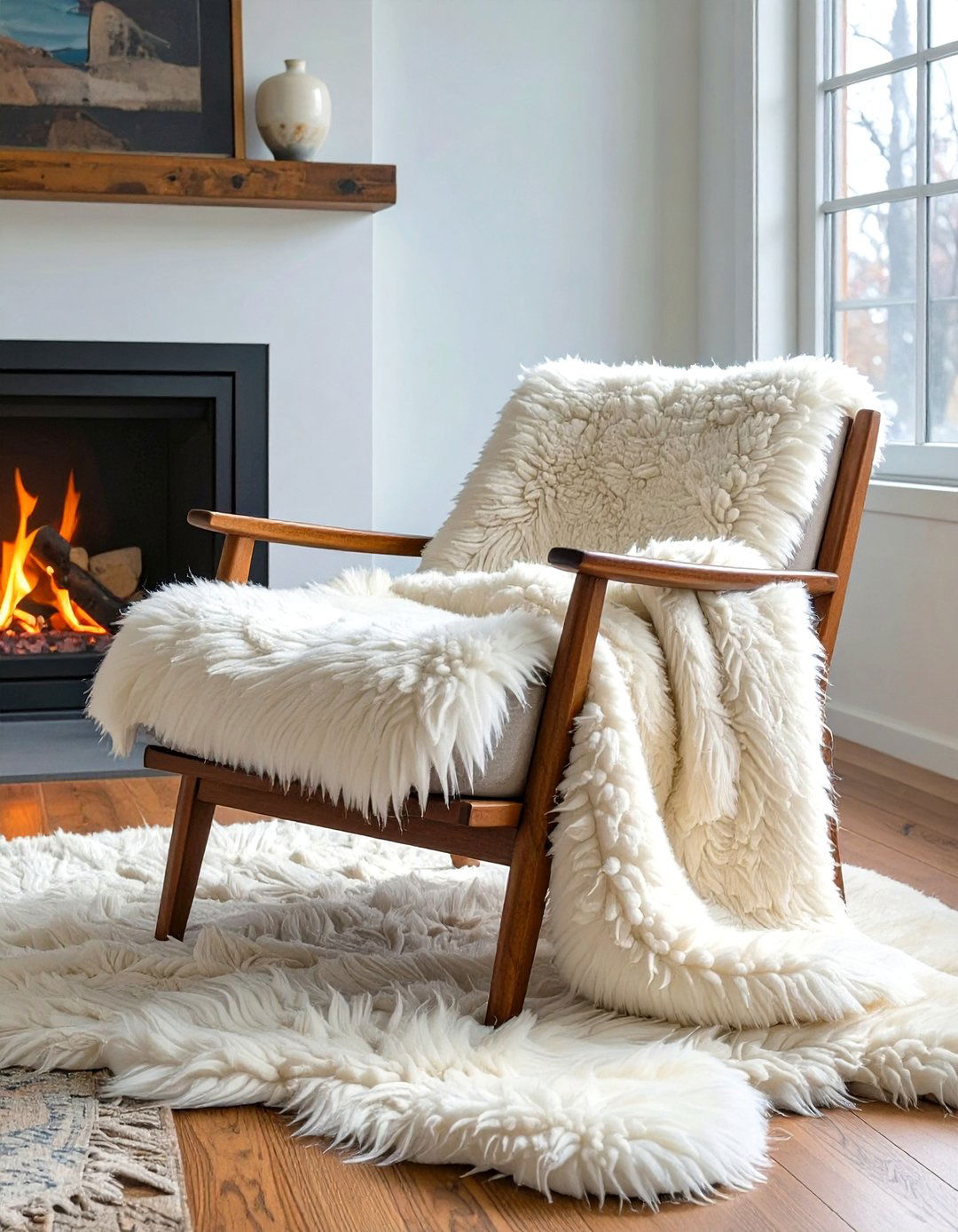 Shearling and Sheepskin Accents - 30 texture in interior design ideas