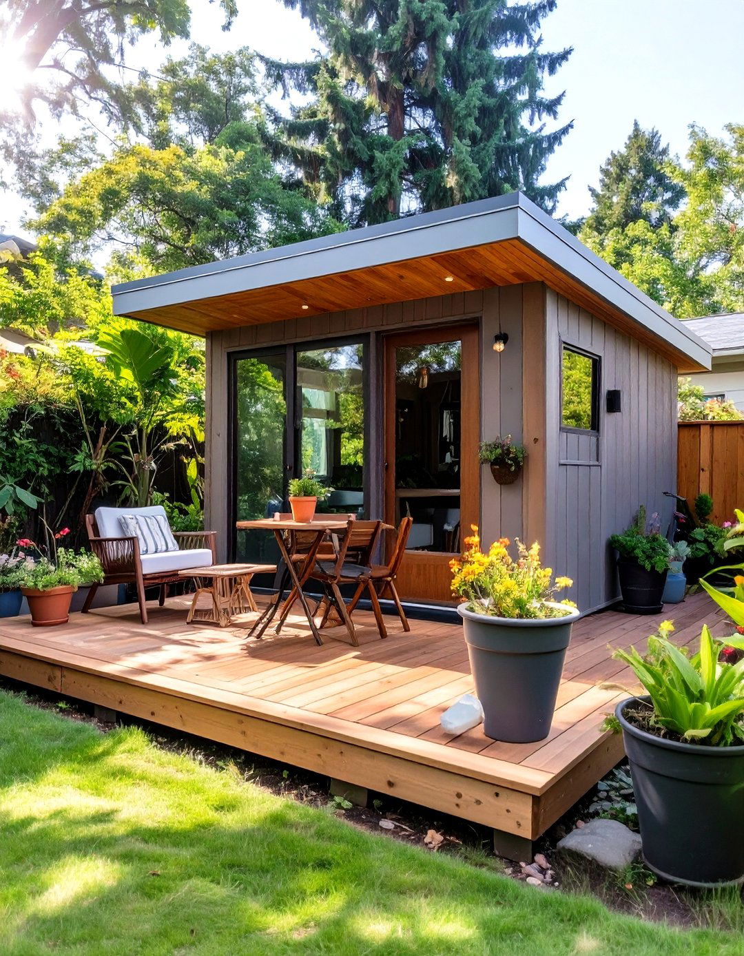 Shed Office with a Deck - 30 shed office ideas