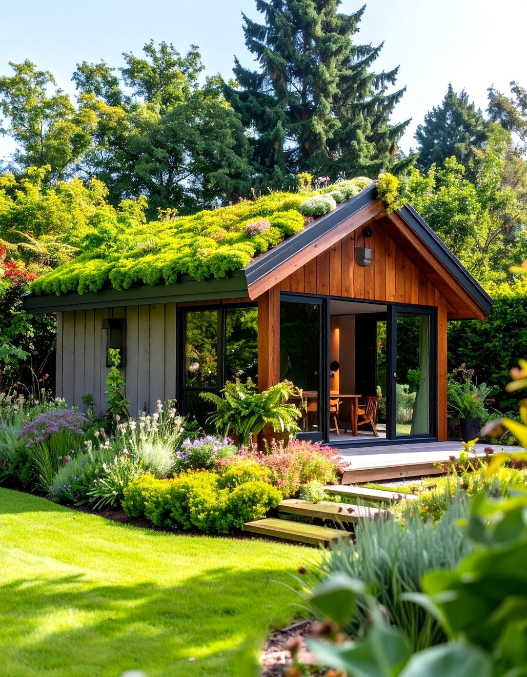 Shed Office with a Green Roof - 30 shed office ideas