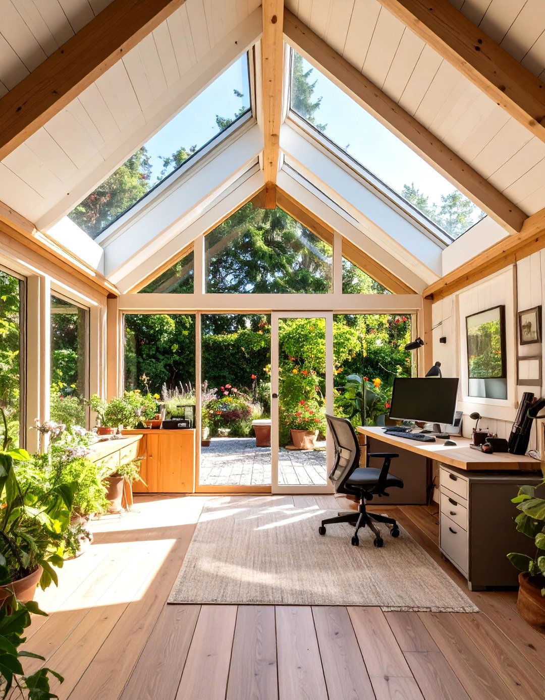 Shed Office with a Skylight - 30 shed office ideas