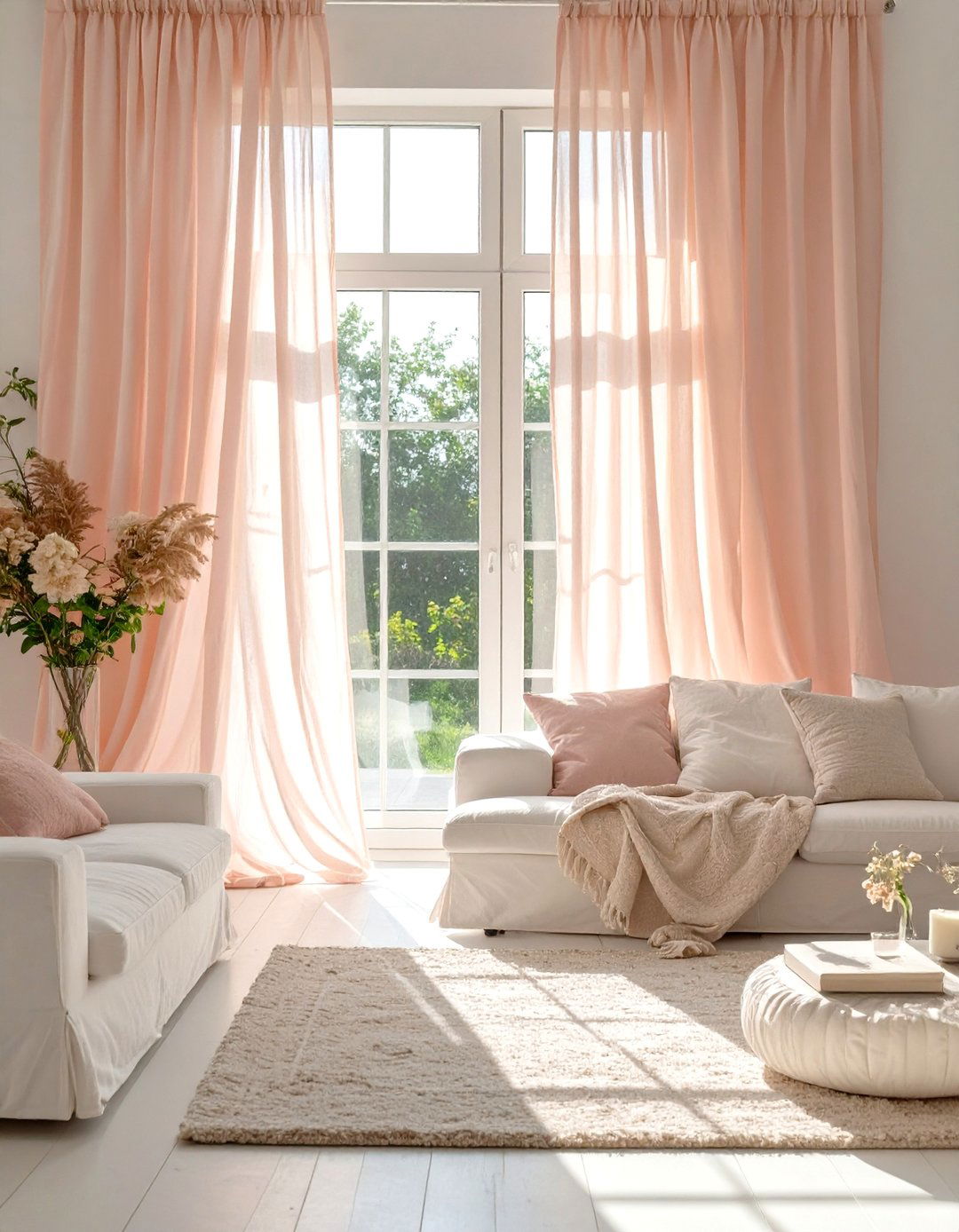 Sheer Colored Curtains for a Subtle Tint - 30 curtain ideas for living room