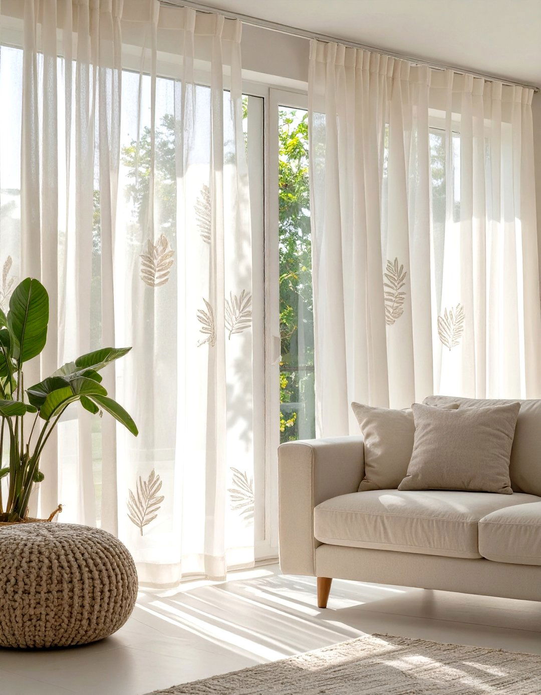 Sheer Patterned Curtains for Subtle Detail - 30 curtains for living room ideas