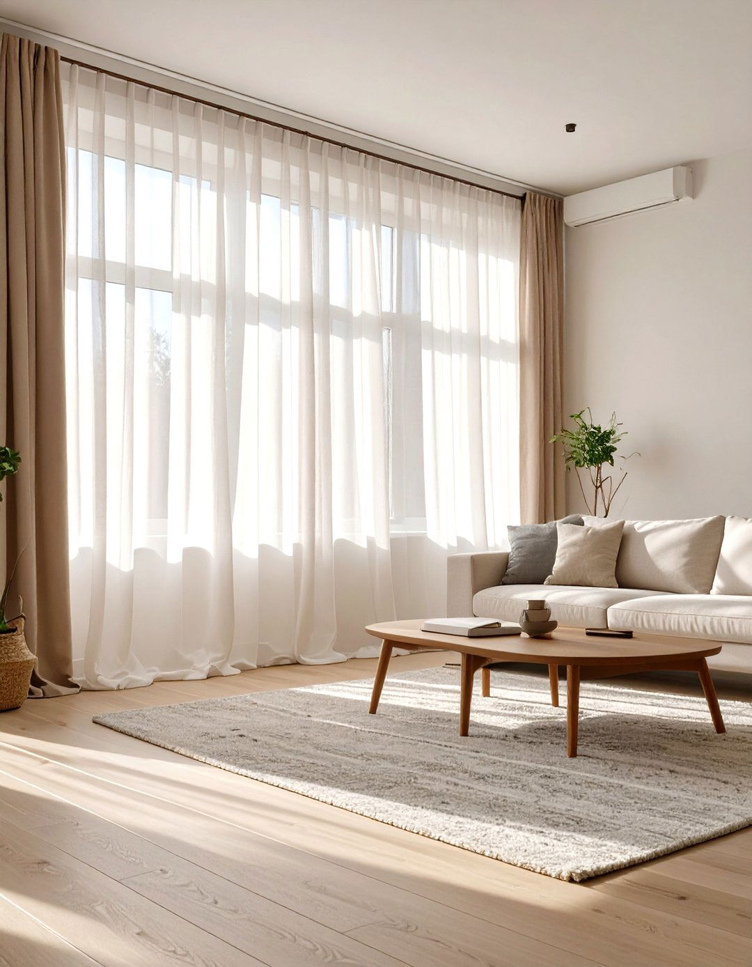 Sheer White Curtains for an Airy Feel - 30 curtain ideas for living room