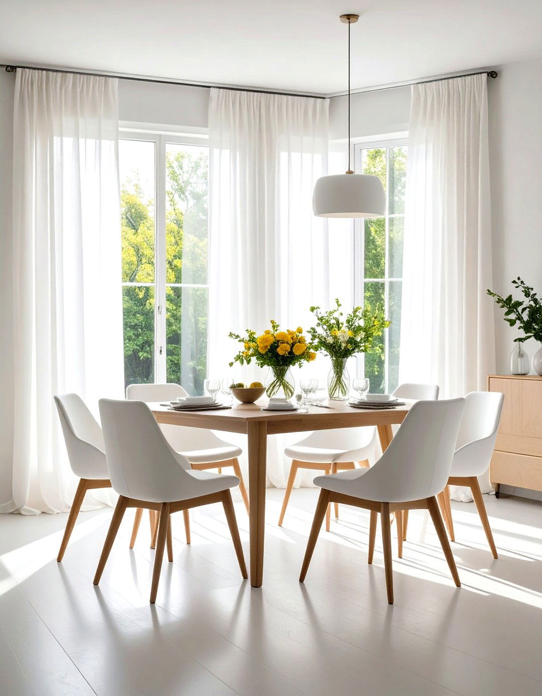 Sheer White Dining Room Curtains - 30 dining room curtains ideas
