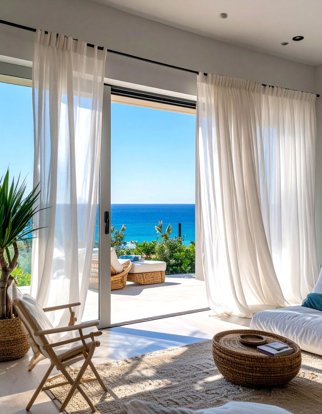 Sheer White Sliding Glass Door Curtains - 30 sliding glass patio door curtain ideas