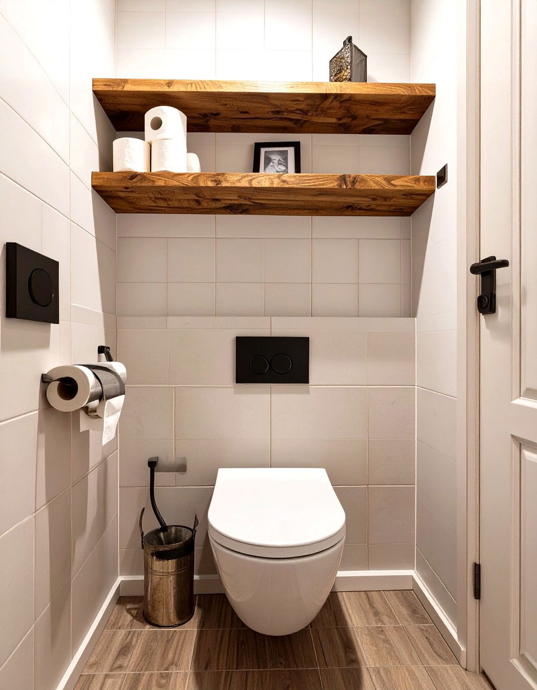 Shelf Above the Toilet for Storage - 30 very small small half bathroom ideas