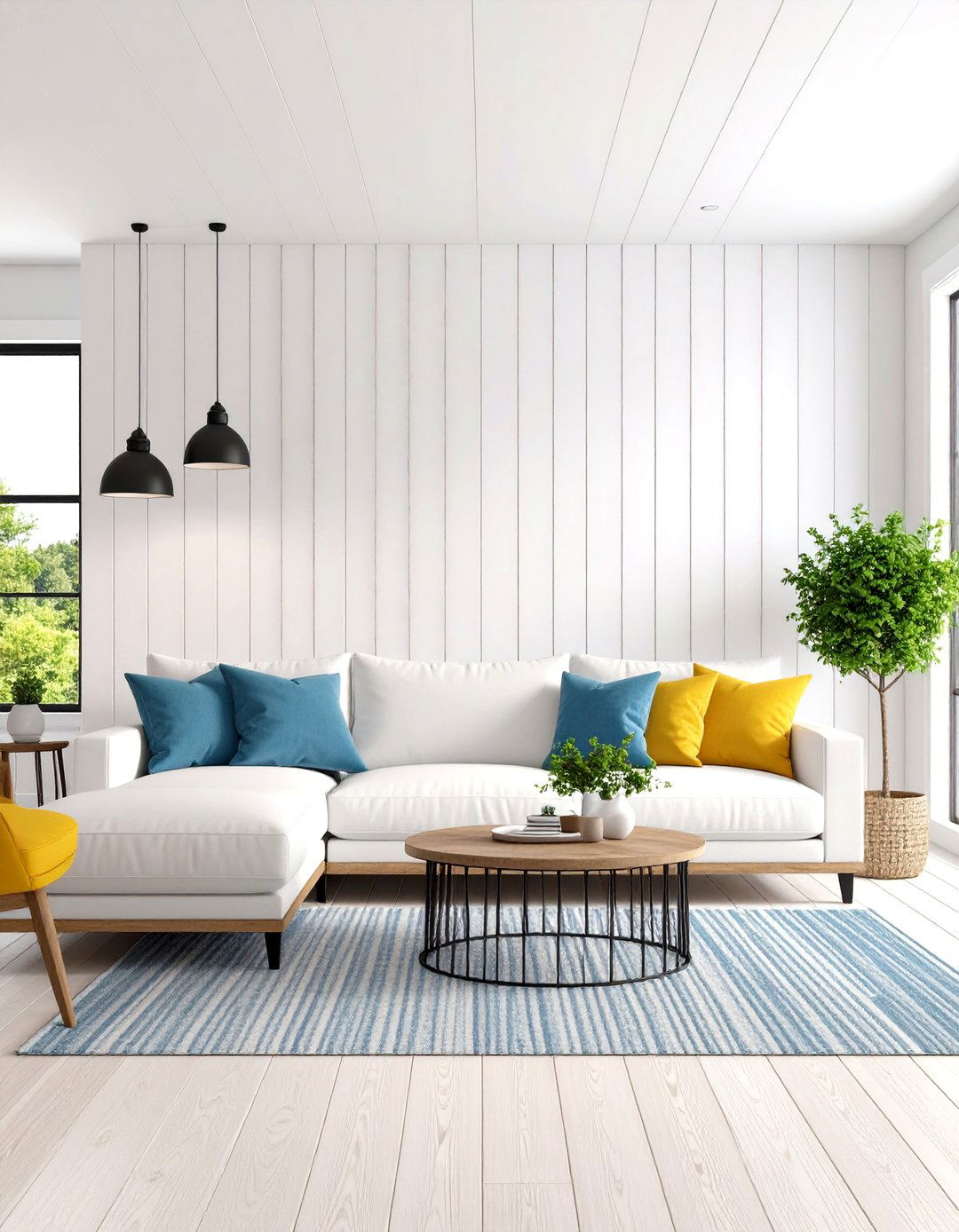 Shiplap Accent Wall - 30 living room accent wall decor ideas