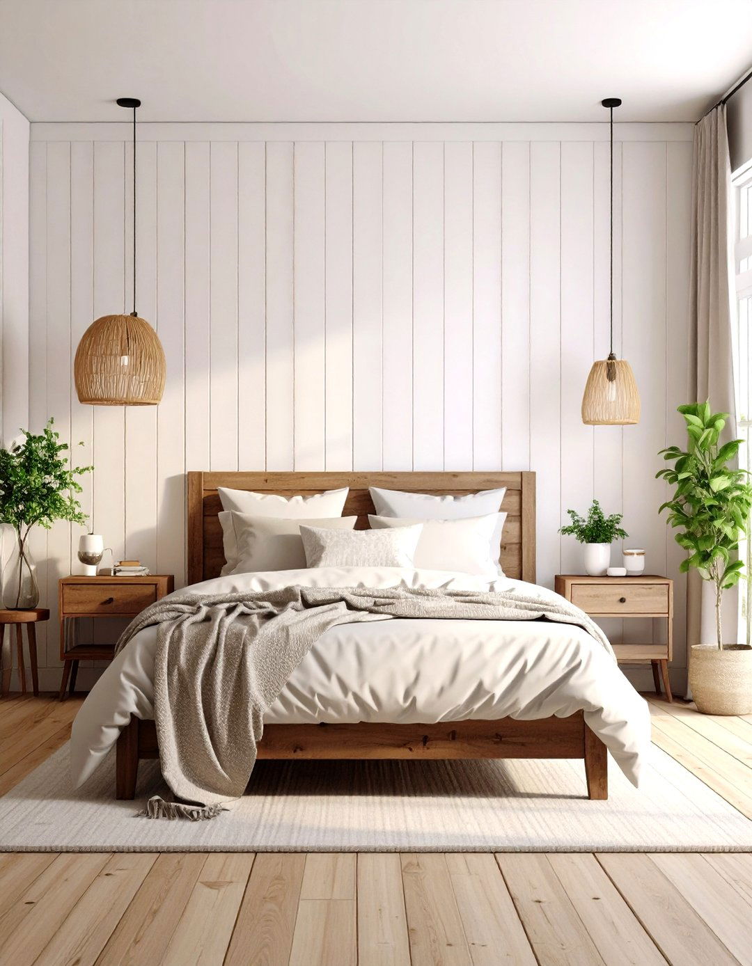 Shiplap Wall Paneling - 30 rustic bedroom ideas