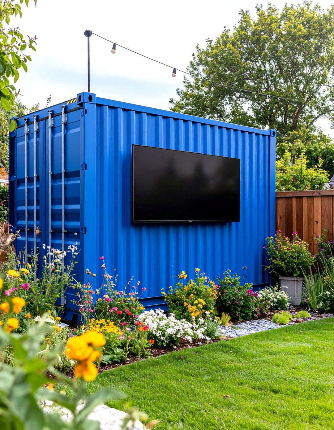 Shipping Container Outdoor TV Wall - 30 outdoor tv wall ideas