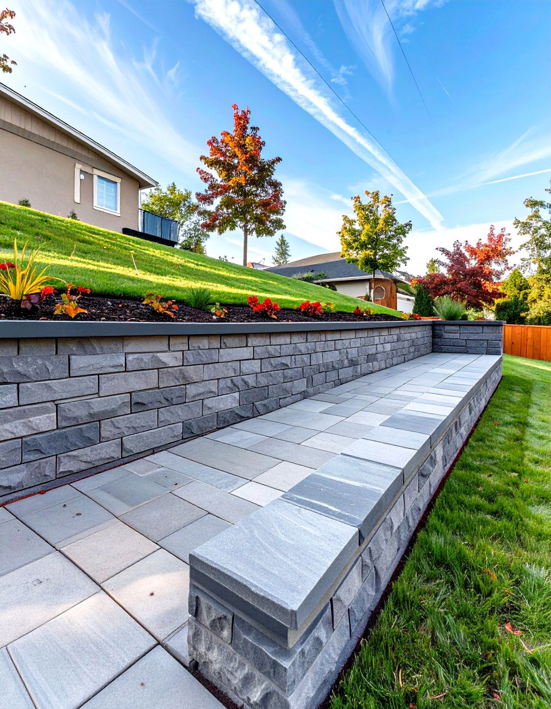 Short Retaining Wall for a Raised Patio - 30 simple retaining wall ideas for sloped backyard