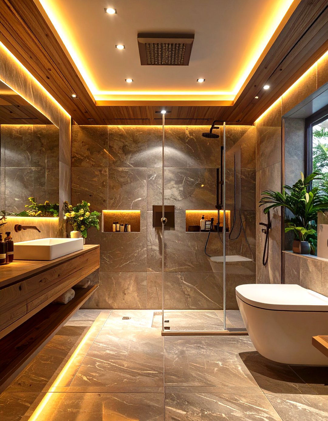 Shower Conversion with Integrated Lighting - 30 tub to shower conversion ideas