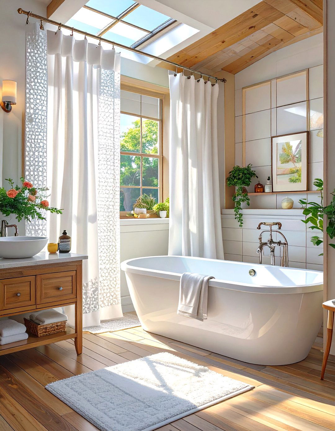 Shower Curtain Instead of a Glass Door - 30 small bathroom remodel ideas with shower