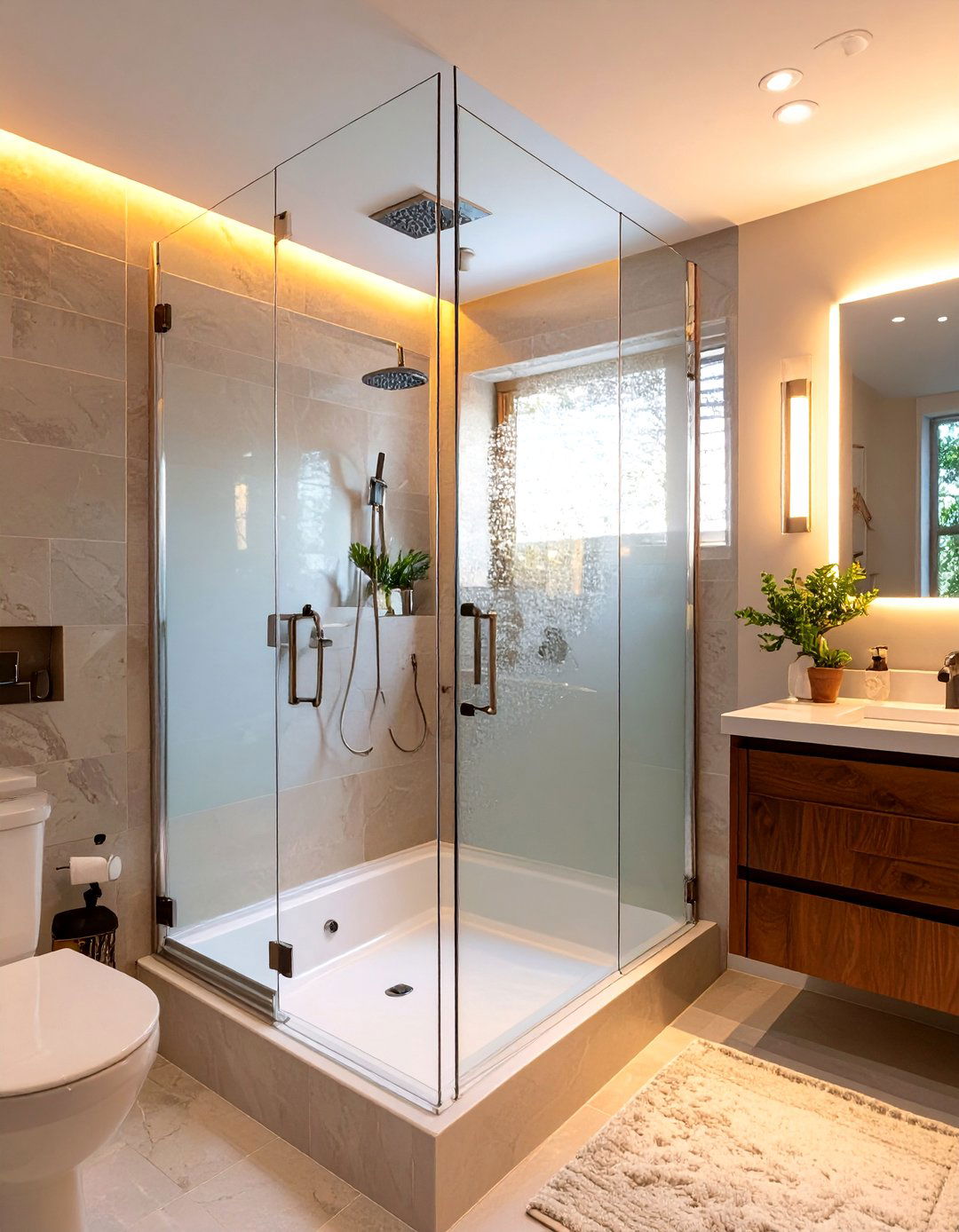 Shower Enclosure with Frosted Glass - 30 tub to shower conversion ideas