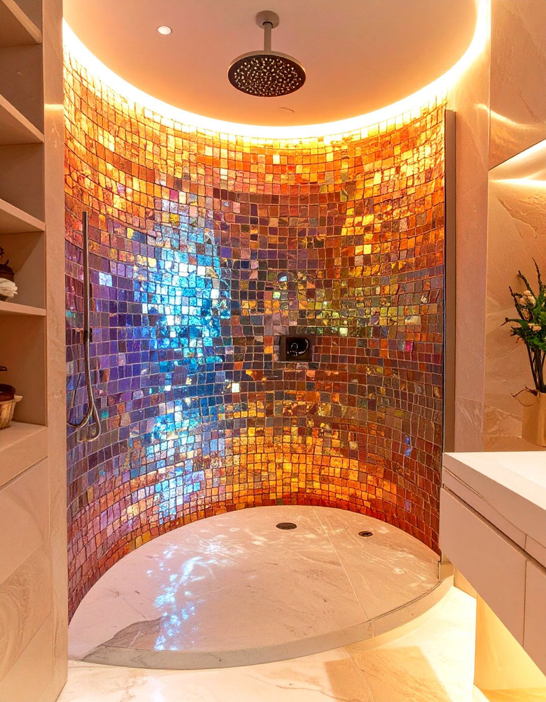 Shower Room with a Curved Wall - 30 shower room ideas
