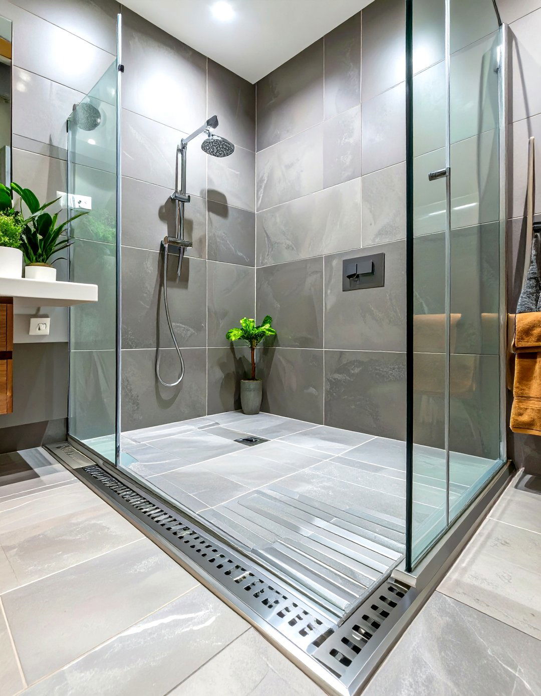 Shower Room with a Linear Drain - 30 shower room ideas