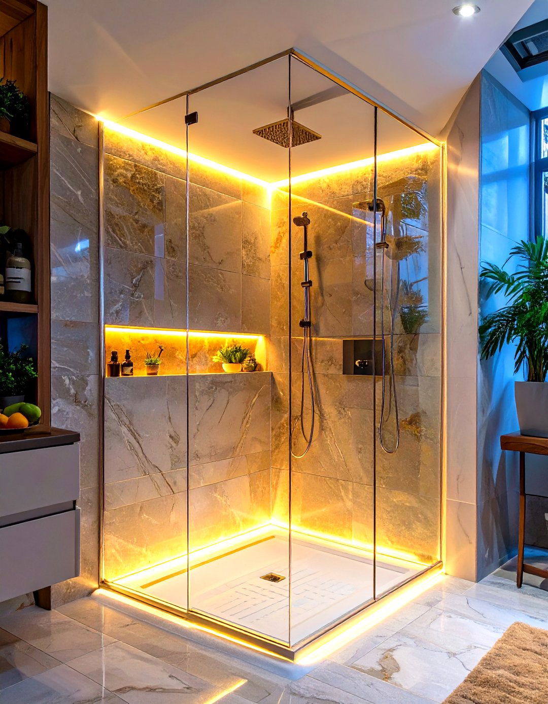 Shower Stall with Integrated Lighting - 30 shower stall ideas