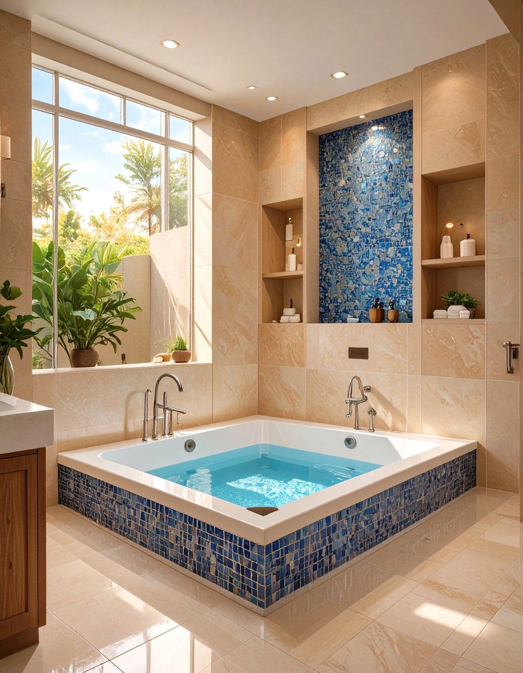 Shower Tub with a Built In Storage Niche - 30 shower tub designs