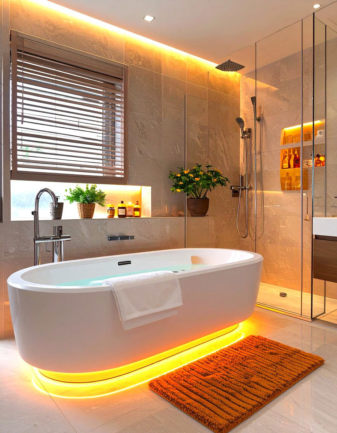 Shower Tub with a Heated Backrest - 30 shower tub designs