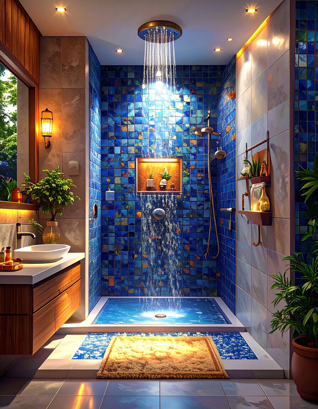 Shower with a Recessed Storage Niche - 30 shower room ideas