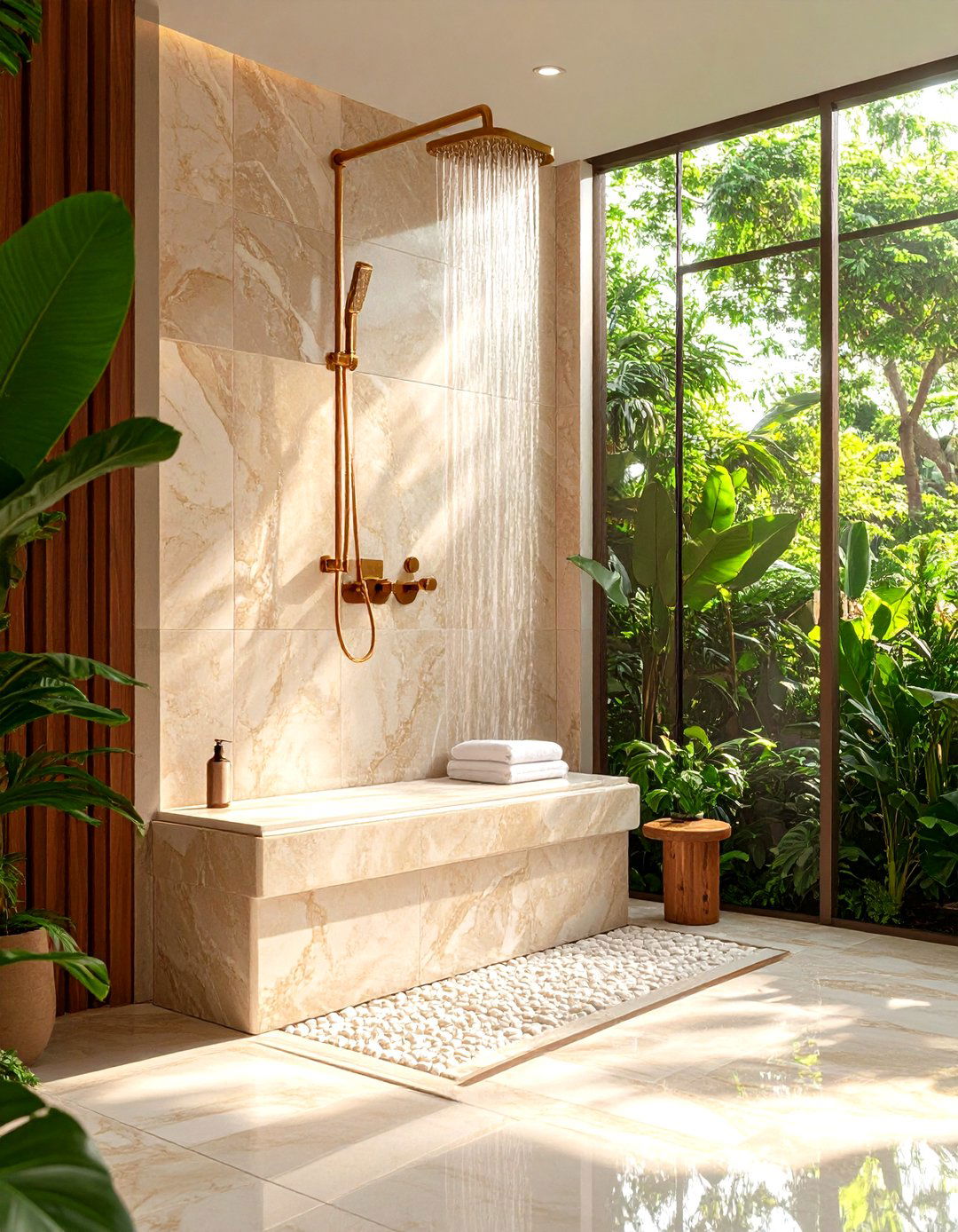 Shower with a Tile Bench - 30 large tile shower ideas