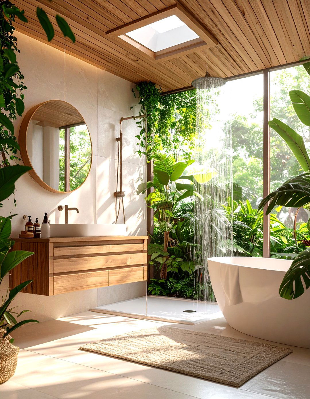 Shower with a Transom Window - 30 remodel shower small bathroom ideas