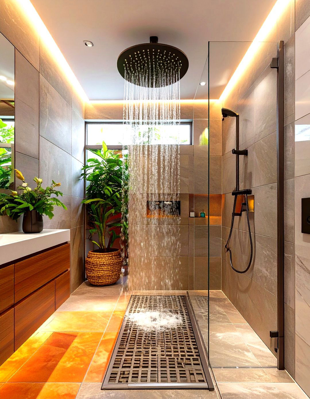Shower with an Integrated Drain System - 30 shower designs