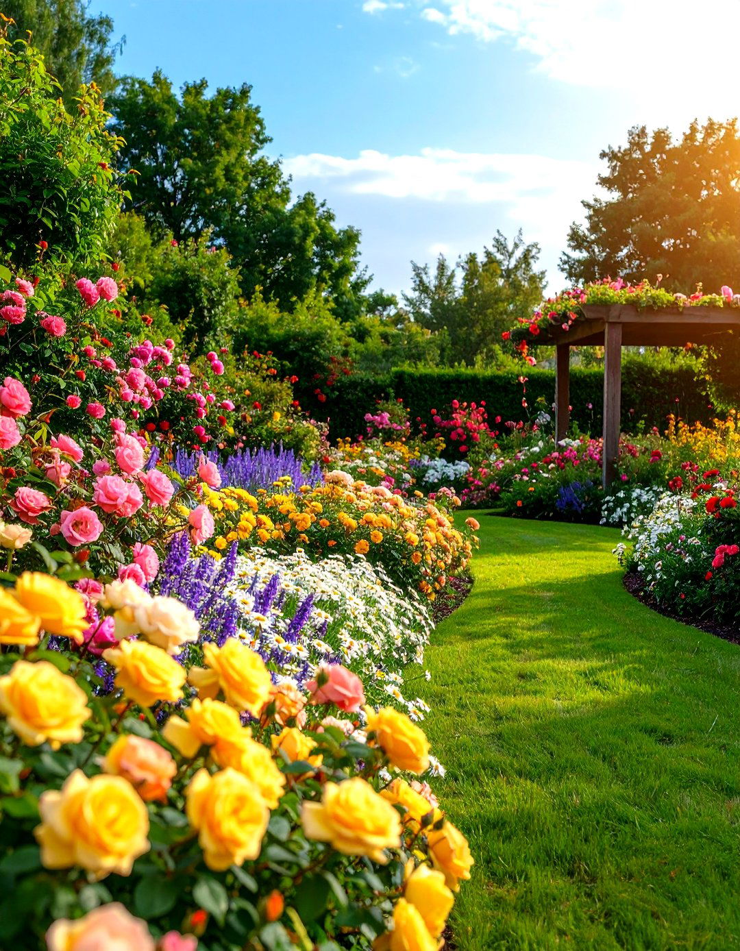 Shrub Roses in a Mixed Border - 30 rose garden ideas
