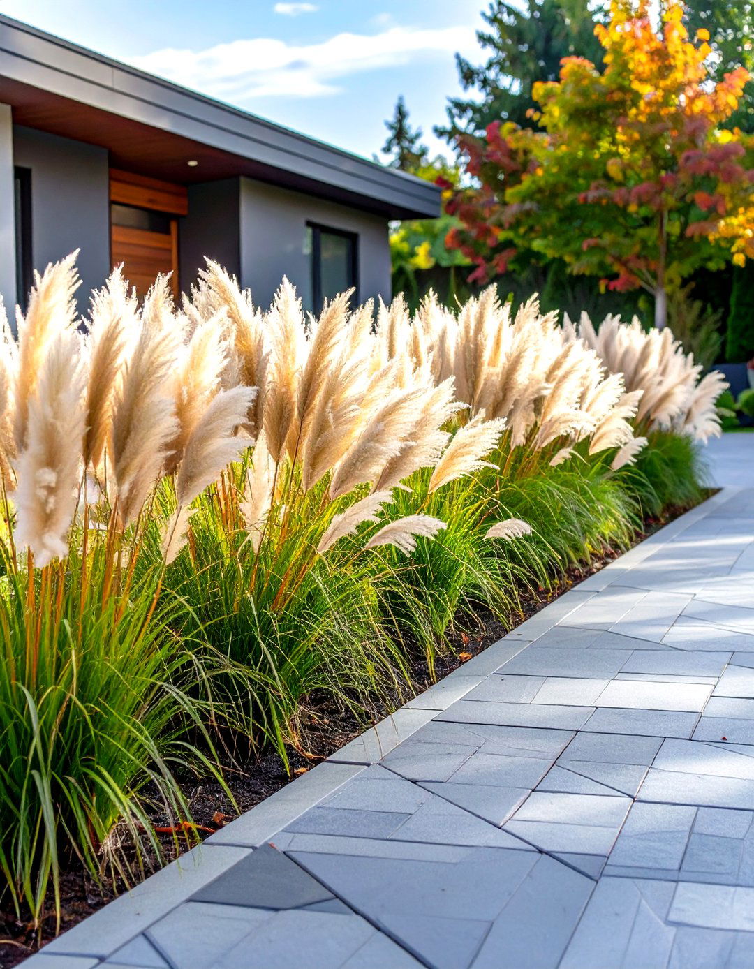 Side Driveway Ornamental Grasses - 30 side driveway landscaping ideas