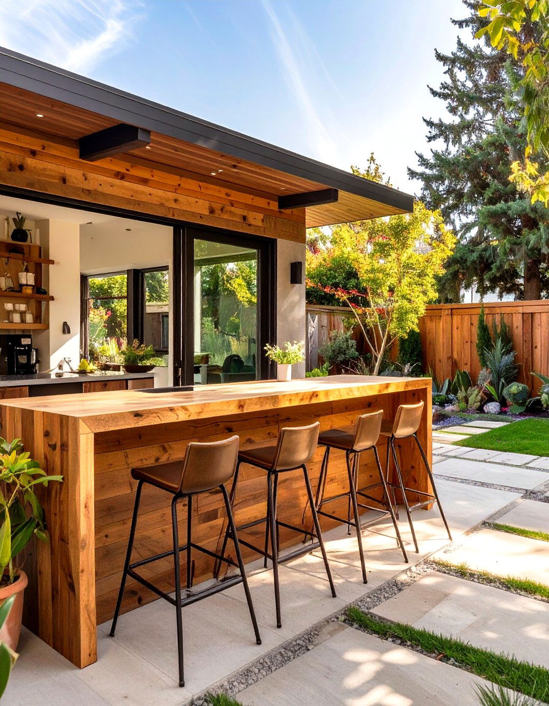 Side Yard Bar with a Pass Through Window - 30 side yard landscaping ideas