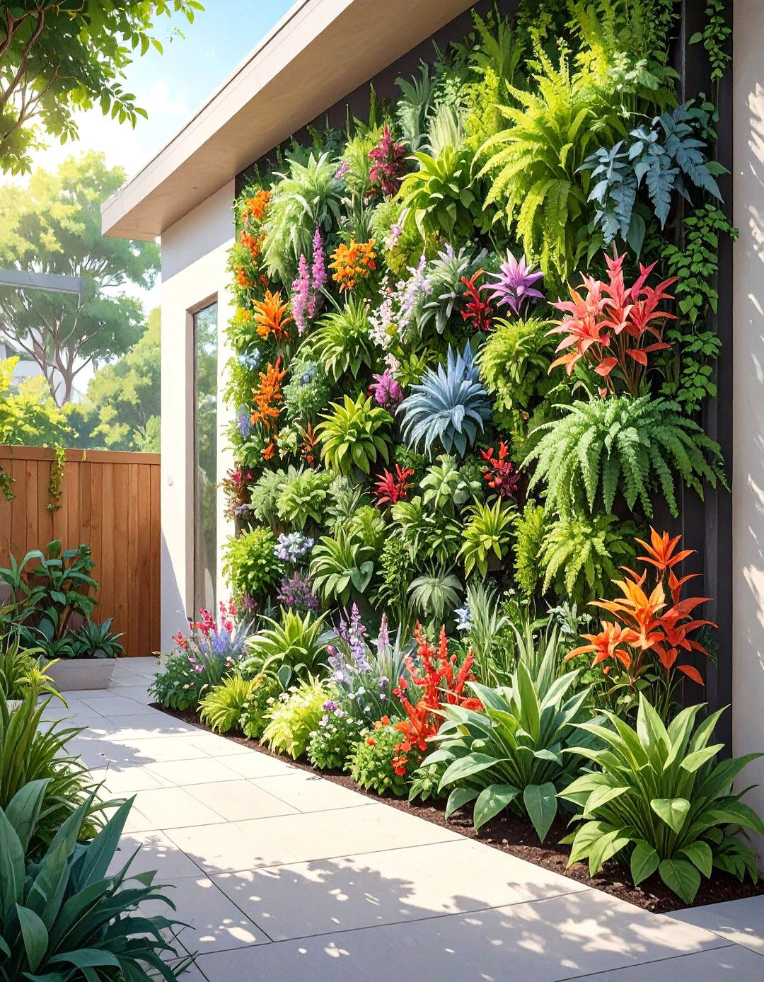 Side Yard Privacy with a Living Wall - 30 side of house landscaping ideas