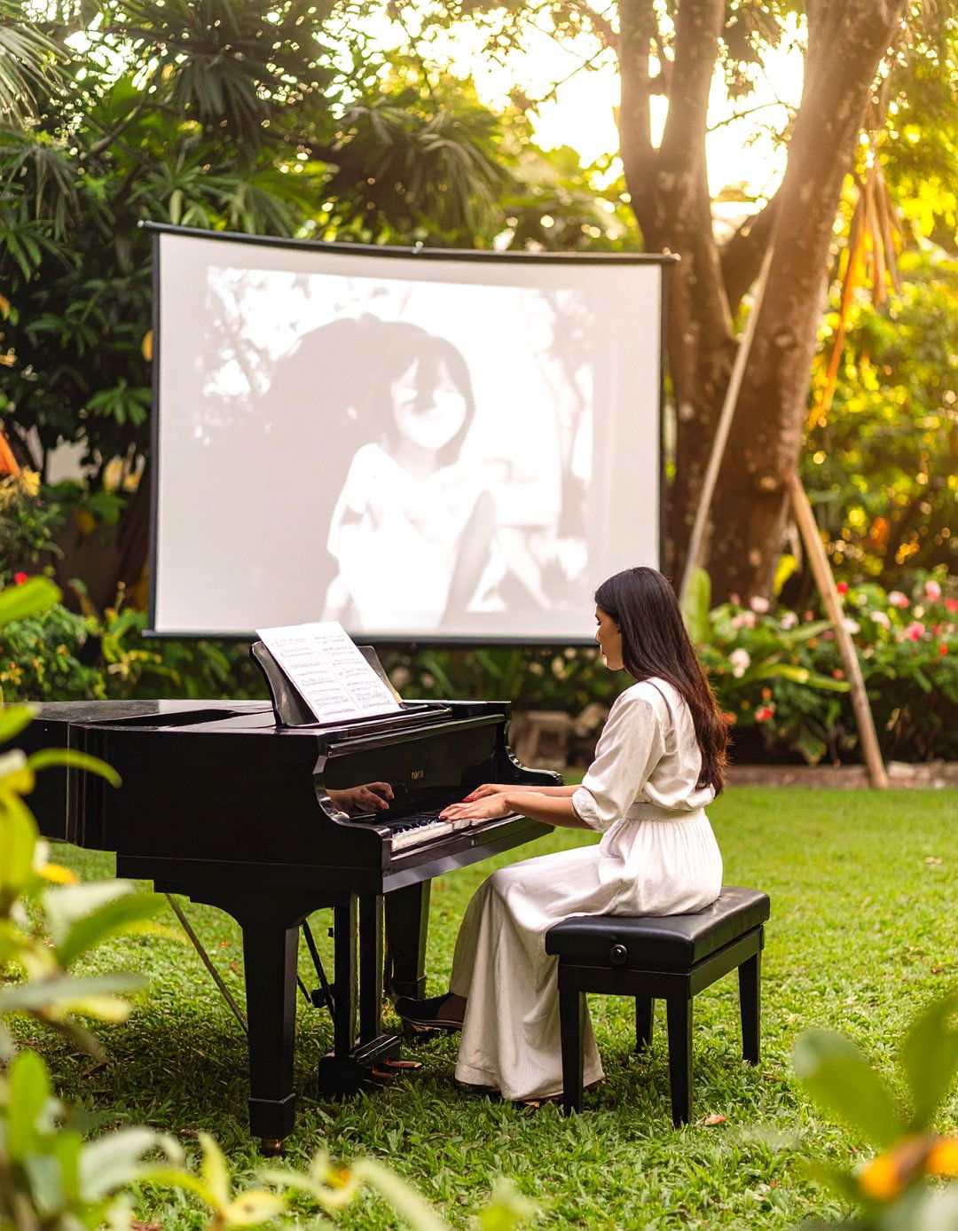 Silent Movie Screening with Live Music - 30 backyard movie night ideas