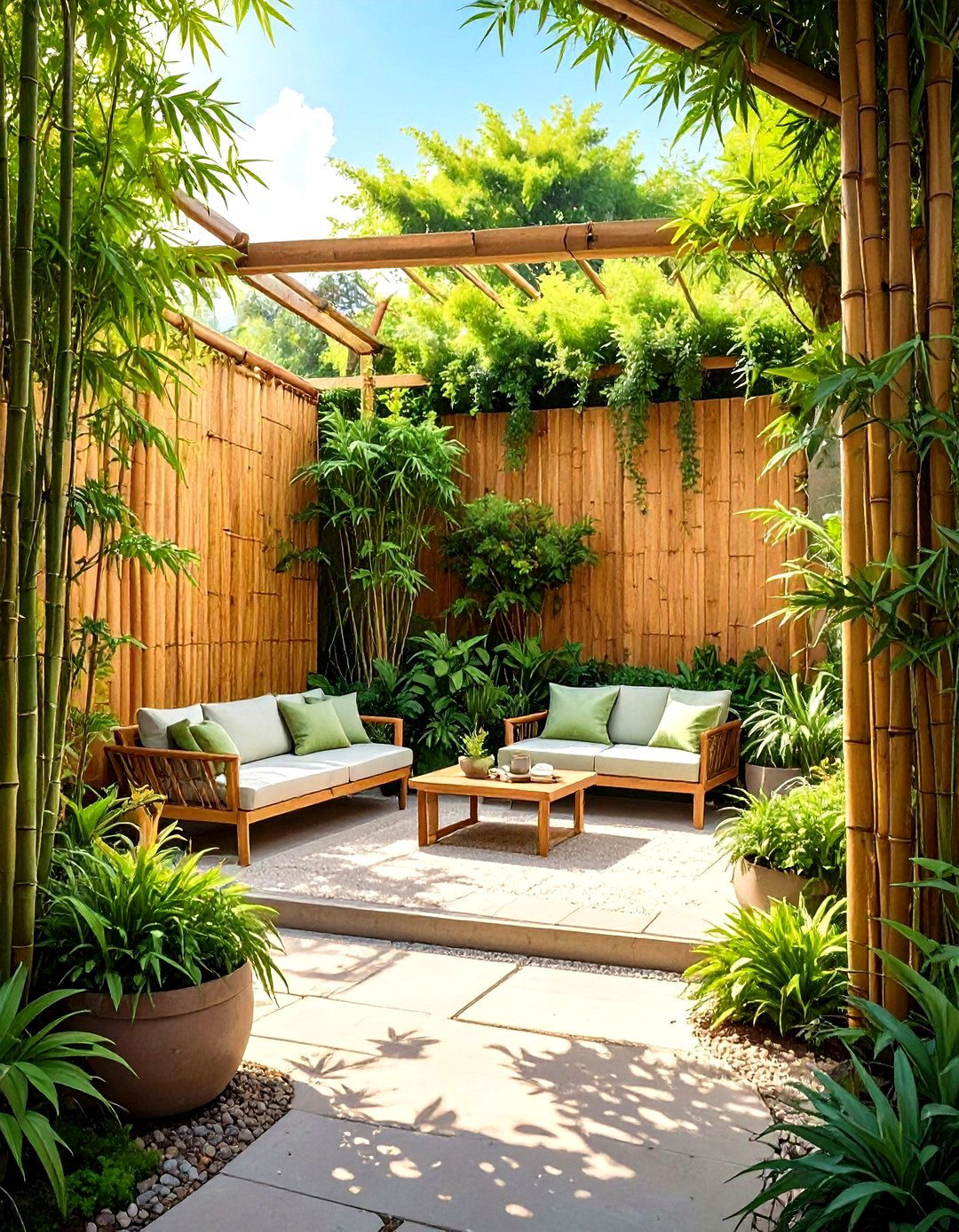 Simple Bamboo Screen for Privacy - 30 simple garden ideas