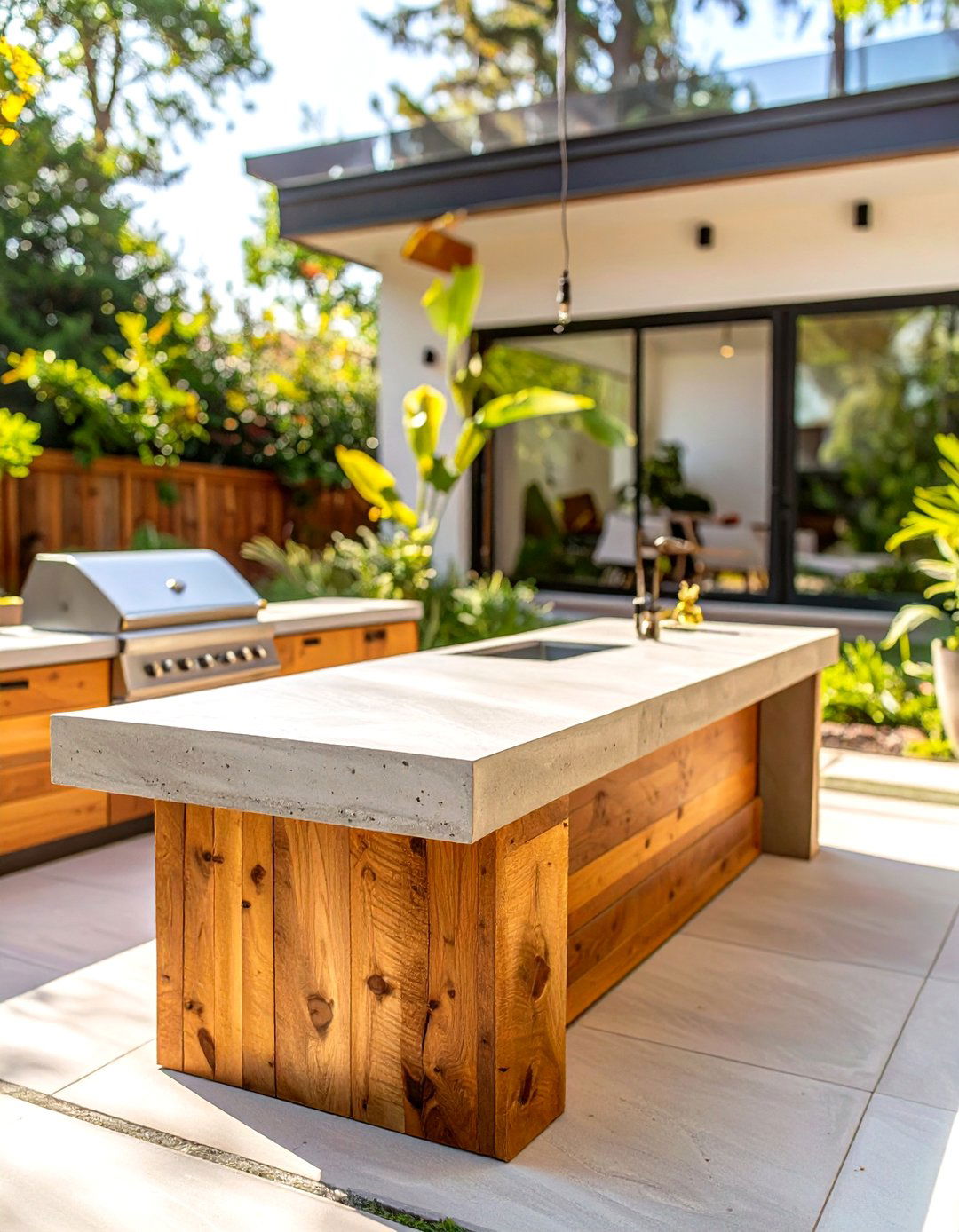Simple Concrete Countertops - 30 outdoor kitchen ideas on a budget
