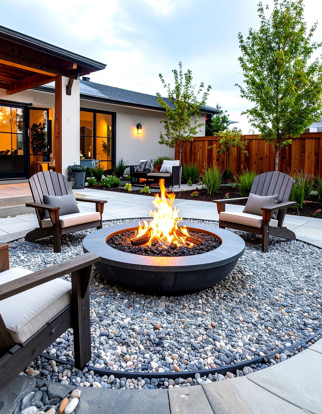 Simple DIY Gravel Fire Pit Area - 30 patio decorating ideas on a budget