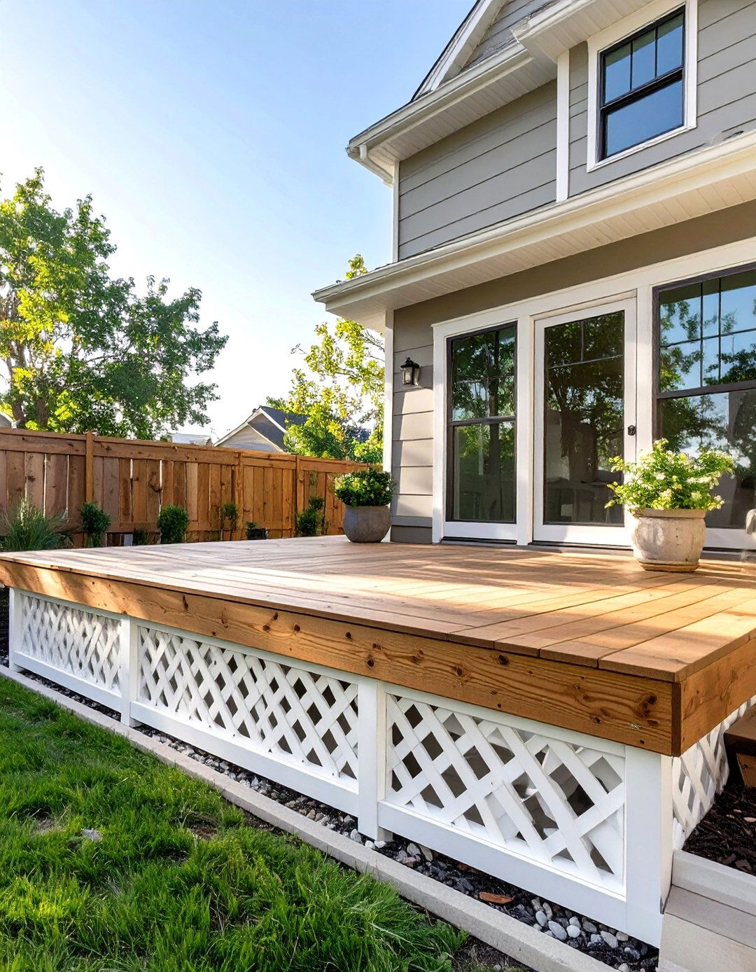 Simple Deck with a Skirt - 30 simple deck designs  pictures