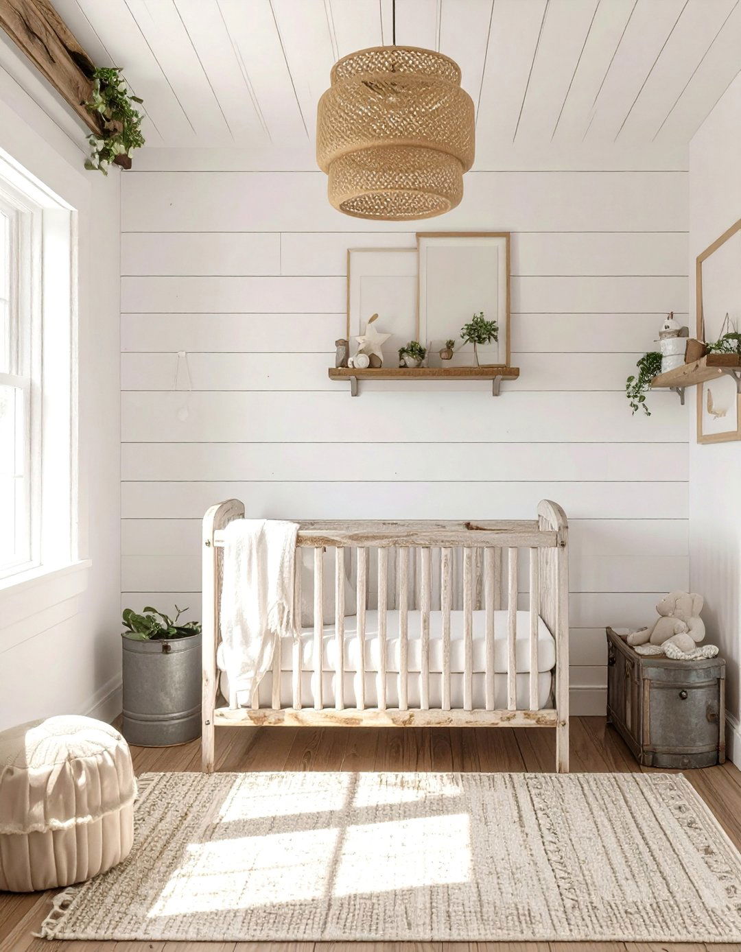 Simple Farmhouse Style Nursery - 30 baby boy nursery ideas for small rooms