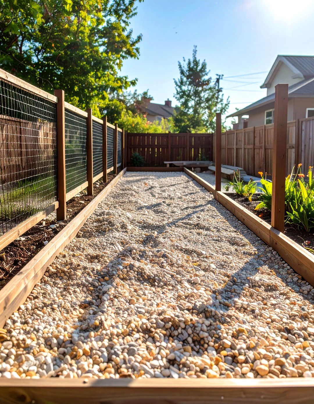 Simple Gravel Dog Run - 30 low budget backyard designs with gravel